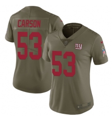 Women's Nike New York Giants #53 Harry Carson Limited Olive 2017 Salute to Service NFL Jersey