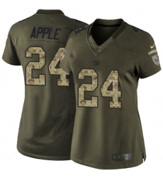 Women's Nike New York Giants #24 Eli Apple Elite Green Salute to Service NFL Jersey