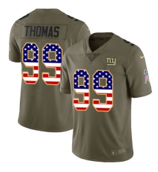 Youth Nike New York Giants #99 Robert Thomas Limited Olive/USA Flag 2017 Salute to Service NFL Jersey