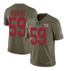 Men's Nike New York Giants #59 Devon Kennard Limited Olive 2017 Salute to Service NFL Jersey