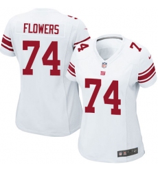 Women's Nike New York Giants #74 Ereck Flowers Game White NFL Jersey