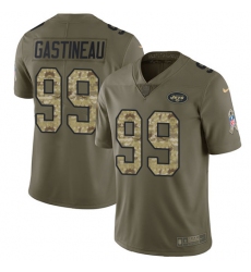 Youth Nike New York Jets #99 Mark Gastineau Limited Olive/Camo 2017 Salute to Service NFL Jersey