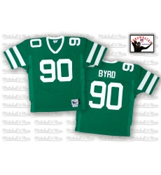 Mitchell and Ness New York Jets #90 Dennis Byrd Green Team Color Authentic Throwback NFL Jersey
