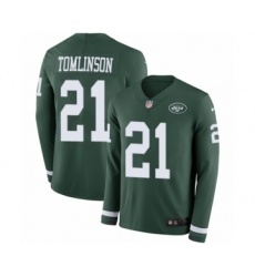 Youth Nike New York Jets #21 LaDainian Tomlinson Limited Green Therma Long Sleeve NFL Jersey