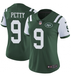 Women's Nike New York Jets #9 Bryce Petty Green Team Color Vapor Untouchable Limited Player NFL Jersey