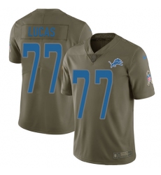 Men's Nike Detroit Lions #77 Cornelius Lucas Limited Olive 2017 Salute to Service NFL Jersey