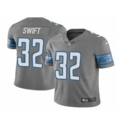 Men's Detroit Lions #32 DAndre Swift 2021 Gray Vapor Untouchable Limited Stitched Jersey