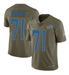 Youth Nike Detroit Lions #71 Ricky Wagner Limited Olive 2017 Salute to Service NFL Jersey