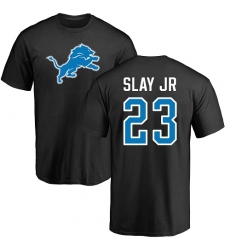 NFL Nike Detroit Lions #23 Darius Slay Jr Black Name & Number Logo T-Shirt