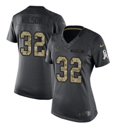 Women's Nike Detroit Lions #32 Tavon Wilson Limited Black 2016 Salute to Service NFL Jersey
