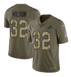 Youth Nike Detroit Lions #32 Tavon Wilson Limited Olive/Camo Salute to Service NFL Jersey