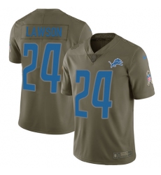 Men's Nike Detroit Lions #24 Nevin Lawson Limited Olive 2017 Salute to Service NFL Jersey