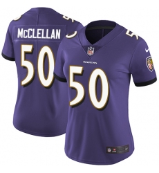 Women's Nike Baltimore Ravens #50 Albert McClellan Purple Team Color Vapor Untouchable Limited Player NFL Jersey