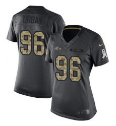 Women's Nike Baltimore Ravens #96 Brent Urban Limited Black 2016 Salute to Service NFL Jersey