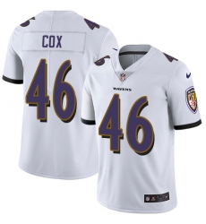 Youth Nike Baltimore Ravens #46 Morgan Cox White Vapor Untouchable Limited Player NFL Jersey