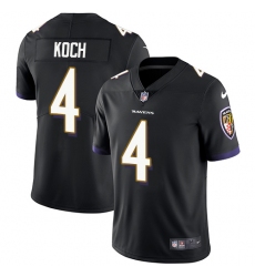 Men's Nike Baltimore Ravens #4 Sam Koch Black Alternate Vapor Untouchable Limited Player NFL Jersey