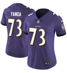 Women's Nike Baltimore Ravens #73 Marshal Yanda Purple Team Color Vapor Untouchable Limited Player NFL Jersey