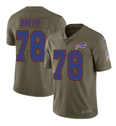 Men's Nike Buffalo Bills #78 Bruce Smith Limited Olive 2017 Salute to Service NFL Jersey