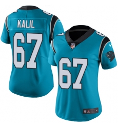 Women's Nike Carolina Panthers #67 Ryan Kalil Blue Alternate Vapor Untouchable Limited Player NFL Jersey