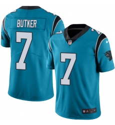 Men's Nike Carolina Panthers #7 Harrison Butker Blue Alternate Vapor Untouchable Limited Player NFL Jersey