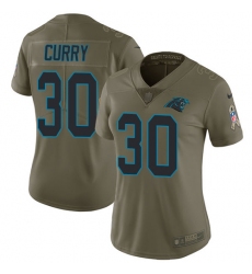 Women's Nike Carolina Panthers #30 Stephen Curry Limited Olive 2017 Salute to Service NFL Jersey
