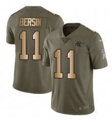 Youth Nike Carolina Panthers #11 Brenton Bersin Limited Olive/Gold 2017 Salute to Service NFL Jersey