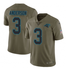 Men's Nike Carolina Panthers #3 Derek Anderson Limited Olive 2017 Salute to Service NFL Jersey