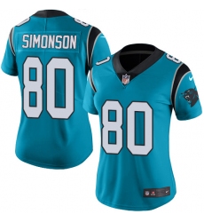Women's Nike Carolina Panthers #80 Scott Simonson Blue Alternate Vapor Untouchable Limited Player NFL Jersey