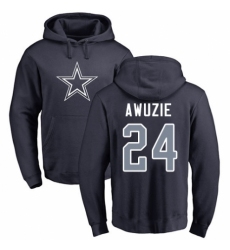 NFL Nike Dallas Cowboys #24 Chidobe Awuzie Navy Blue Name & Number Logo Pullover Hoodie