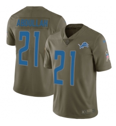 Men's Nike Detroit Lions #21 Ameer Abdullah Limited Olive 2017 Salute to Service NFL Jersey
