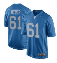 Men's Nike Detroit Lions #61 Kerry Hyder Game Blue Alternate NFL Jersey