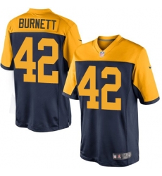 Men's Nike Green Bay Packers #42 Morgan Burnett Limited Navy Blue Alternate NFL Jersey