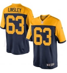 Men's Nike Green Bay Packers #63 Corey Linsley Limited Navy Blue Alternate NFL Jersey