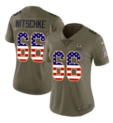 Women's Nike Green Bay Packers #66 Ray Nitschke Limited Olive/USA Flag 2017 Salute to Service NFL Jersey
