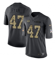 Men's Nike Green Bay Packers #47 Jake Ryan Limited Black 2016 Salute to Service NFL Jersey