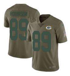 Men's Nike Green Bay Packers #89 Dave Robinson Limited Olive 2017 Salute to Service NFL Jersey