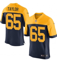 Men's Nike Green Bay Packers #65 Lane Taylor Elite Navy Blue Alternate NFL Jersey