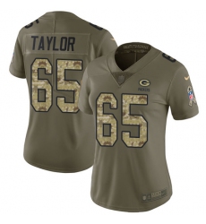 Women's Nike Green Bay Packers #65 Lane Taylor Limited Olive/Camo 2017 Salute to Service NFL Jersey