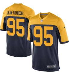 Men's Nike Green Bay Packers #95 Ricky Jean-Francois Game Navy Blue Alternate NFL Jersey