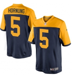Men's Nike Green Bay Packers #5 Paul Hornung Limited Navy Blue Alternate NFL Jersey