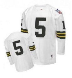 Mitchell and Ness Green Bay Packers #5 Paul Hornung Authentic White Throwback NFL Jersey