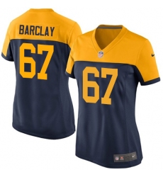 Women's Nike Green Bay Packers #67 Don Barclay Limited Navy Blue Alternate NFL Jersey