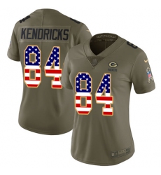 Women's Nike Green Bay Packers #84 Lance Kendricks Limited Olive/USA Flag 2017 Salute to Service NFL Jersey