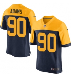 Men's Nike Green Bay Packers #90 Montravius Adams Elite Navy Blue Alternate NFL Jersey