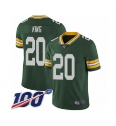 Men's Green Bay Packers #20 Kevin King Green Team Color Vapor Untouchable Limited Player 100th Season Football Jersey