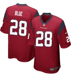 Men's Nike Houston Texans #28 Alfred Blue Game Red Alternate NFL Jersey