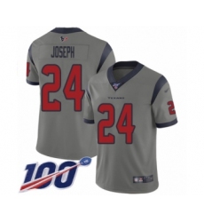Youth Houston Texans #24 Johnathan Joseph Limited Gray Inverted Legend 100th Season Football Jersey