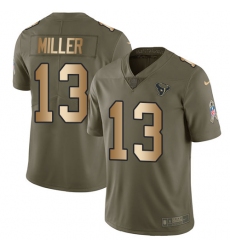 Youth Nike Houston Texans #13 Braxton Miller Limited Olive/Gold 2017 Salute to Service NFL Jersey