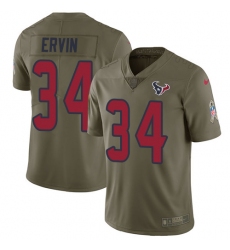 Youth Nike Houston Texans #34 Tyler Ervin Limited Olive 2017 Salute to Service NFL Jersey