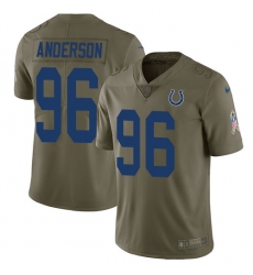 Men's Nike Indianapolis Colts #96 Henry Anderson Limited Olive 2017 Salute to Service NFL Jersey